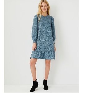 Ann Taylor Animal Print Peplum Sweatshirt Dress Size M